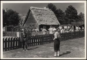 Re-production of early Pilgrim dwelling Plymouth, Mass