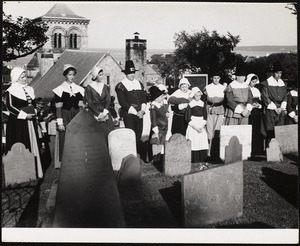 Plymouth, Mass. the Pilgrims march up to the old burial ground every Friday in August and sing a hymn.