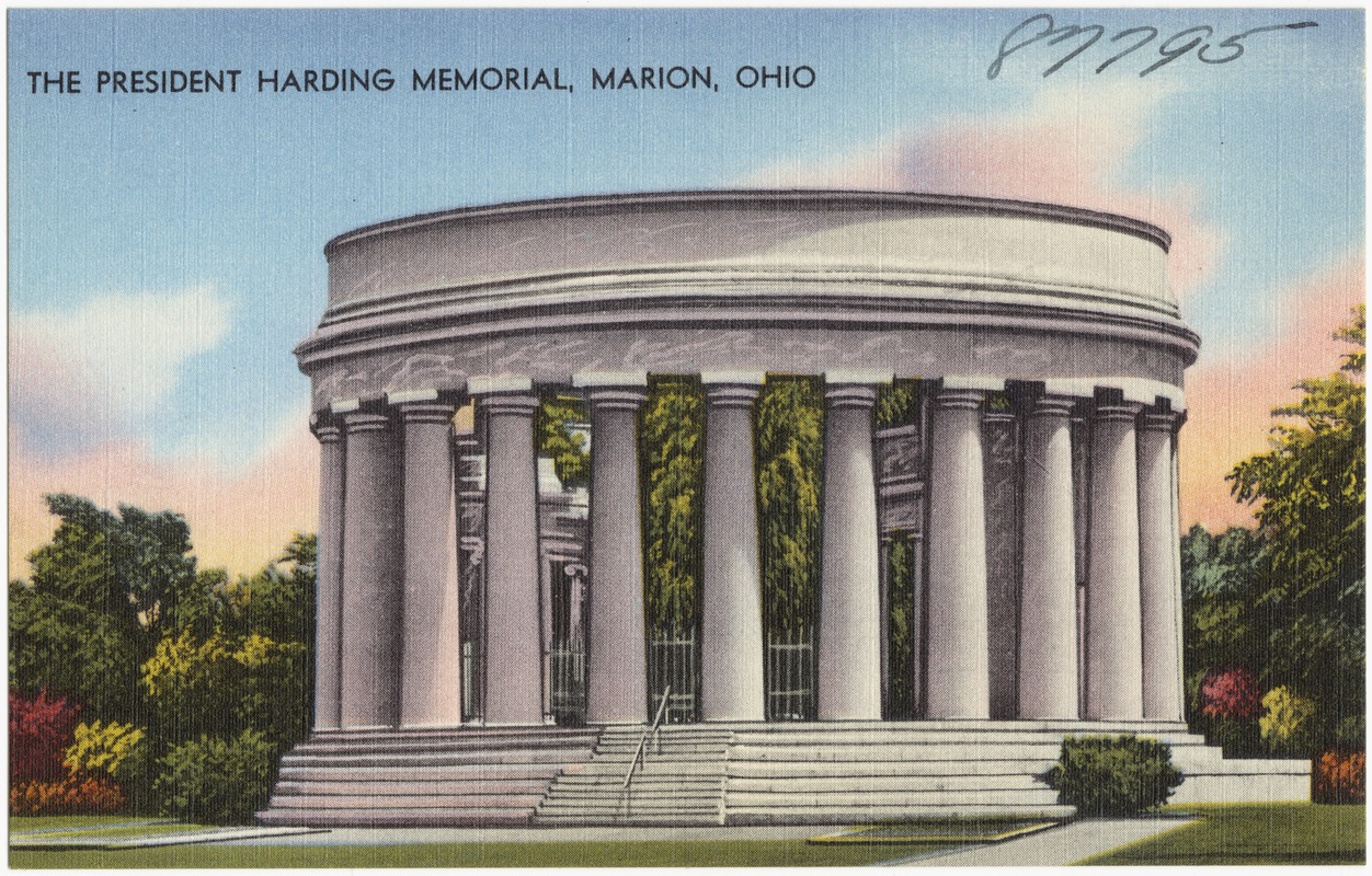 President Warren G Harding Memorial Black & White Wall Art. Marion Ohio Black And White Pictures | store Marion Ohio Office Art