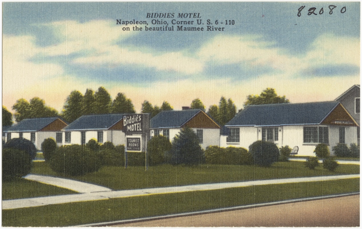 Biddies Motel, Napoleon, Ohio, corner U.S. 6 110 on the beautiful