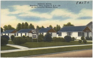 Biddies Motel, Napoleon, Ohio, corner U.S. 6 -- 110 on the beautiful Maumee River