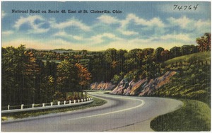 National road on Route 40, east of St. Clairsville, Ohio