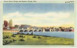 Cherry Street Bridge and skyline, Toledo, Ohio