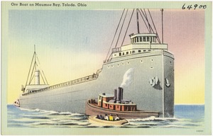 Ore boat on Maumee Bay, Toledo, Ohio