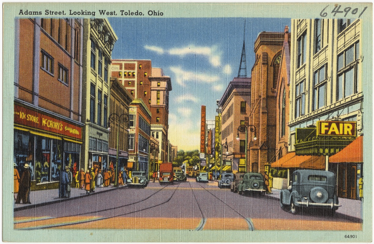 Adams Street, looking west, Toledo, Ohio