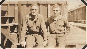 Two U.S. Marines seated at U.S. Marine base Quantico, VA