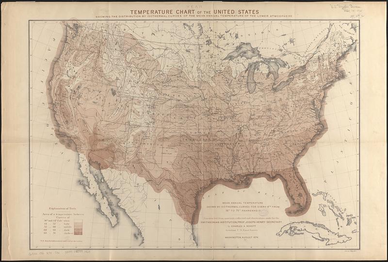 Temperature chart of the United States