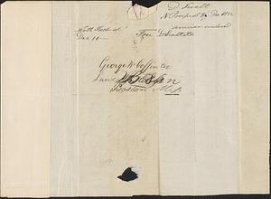 D. Sneet to George Coffin, 9 December 1832