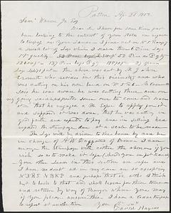 David Haynes to Samuel Warner, 22 April 1852 - Digital Commonwealth