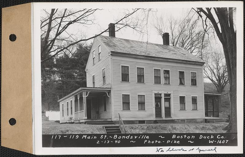 117-119 Main Street, tenements, Boston Duck Co., Bondsville, Palmer, Mass., Feb. 13, 1940