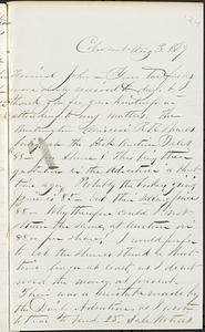 Letter from Thomas F. Cordis to John D. Long, August 3, 1869