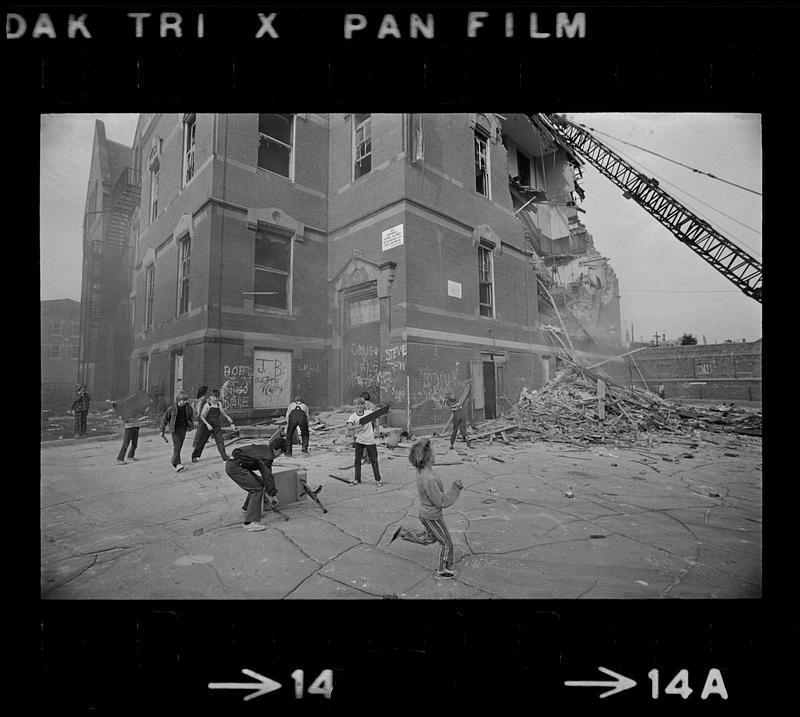 Local kids trash school during its demolition, South Boston