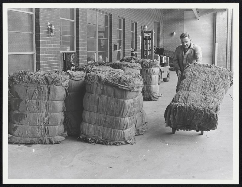 At Public works garage in Wellesley 128t Rt 9. Bill Murphy with sandbags