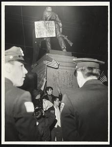 Heavy Police force Kept Randolph Peace demonstration fairly Peaceful.