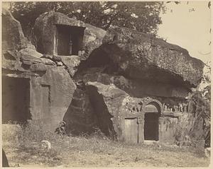 View of Chota Hathi Gumpha (cave 3) and surrounding caves, Udayagiri Caves, Bhubaneswar, India