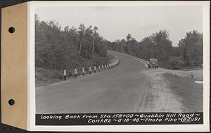 Contract No. 82, Constructing Quabbin Hill Road, Ware, looking back from Sta. 158+00, Ware, Mass., Jun. 18, 1940