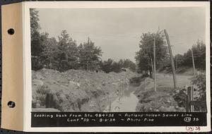 Contract No. 39, Trunk Line Sewer, Rutland, Holden, looking back from Sta. 484+36, Rutland-Holden Sewer Line, Rutland, Mass., Sep. 6, 1934