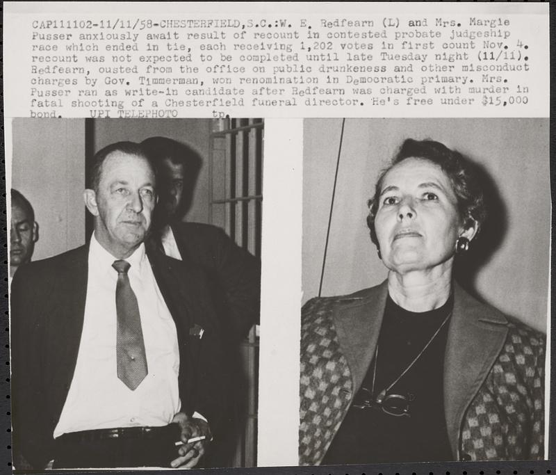 W. E. Redfearn and Mrs. Margie Pusser