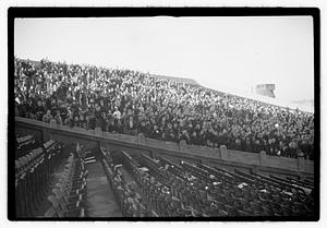 A large crowd in stands, Braves Field
