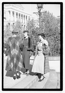 Models posing, Boston State House
