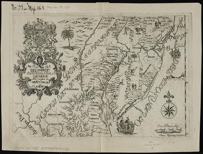 Delineatio Pennsilvaniae et Caesareae, nov. occident seu West N. Iersey in America