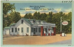 Bain's Service Station, Route 40, midway between McKenney and Stony Creek, Va.