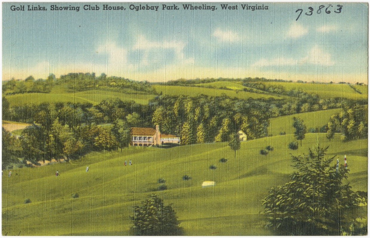 Golf links, showing club house, Oglebay Park, Wheeling, West Virginia