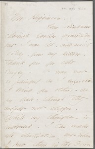 Emily Dickinson, Amherst, Mass., autograph letter signed to Thomas Wentworth Higginson, 25 April 1862