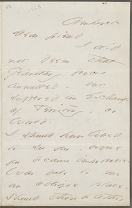 Your Gnome (Emily Dickinson), Amherst, Mass., autograph letter signed to Thomas Wentworth Higginson, February 1863