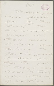 Your Scholar (Emily Dickinson), Amherst, Mass., autograph letter signed to Thomas Wentworth Higginson, January 1874