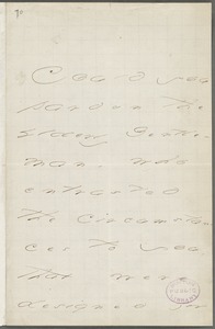 Emily Dickinson, Amherst, Mass., autograph note to Thomas Wentworth Higginson, February-March 1876