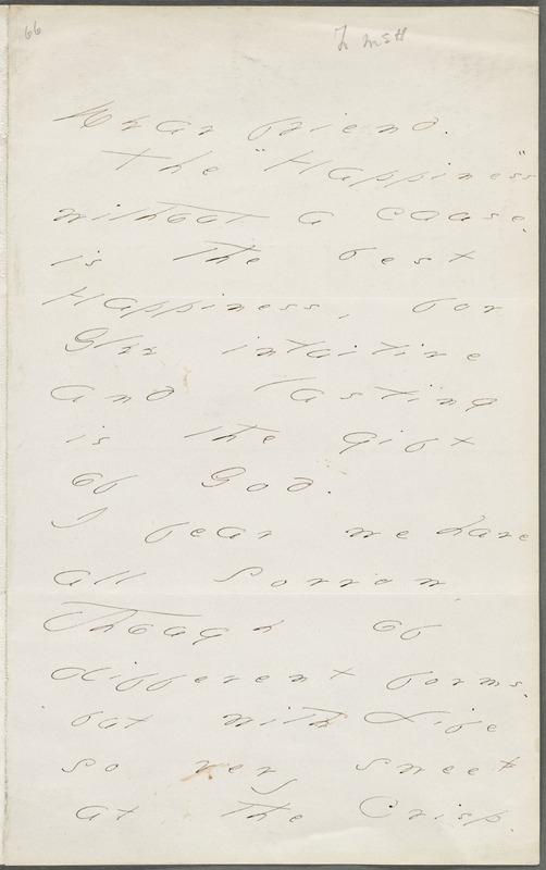 Emily Dickinson, Amherst, Mass., autograph letter to Mary Channing Higginson, late summer 1876