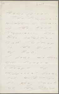 Emily Dickinson, Amherst, Mass., autograph letter to Mary Channing Higginson, late summer 1876
