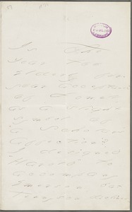 Emily Dickinson, Amherst, Mass., autograph letter to Thomas Wentworth Higginson, January 1877