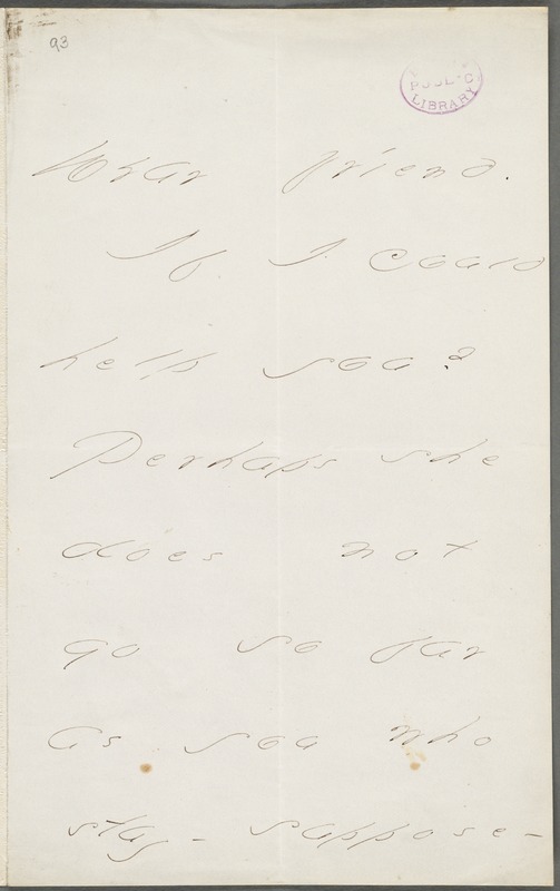 Emily Dickinson, Amherst, Mass., autograph note to Thomas Wentworth Higginson, September 1877