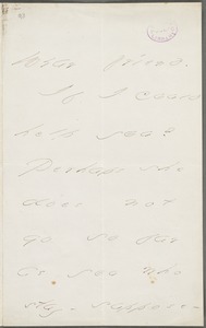 Emily Dickinson, Amherst, Mass., autograph note to Thomas Wentworth Higginson, September 1877