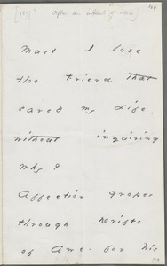 Emily Dickinson, Amherst, Mass., autograph note to Thomas Wentworth Higginson, about 1879