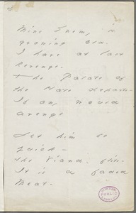 Emily Dickinson, Amherst, Mass., autograph manuscript poem: Mine enemy is growing old, 1880