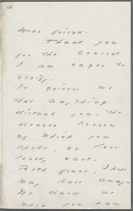 Your Scholar (Emily Dickinson), Amherst, Mass., autograph letter signed to Thomas Wentworth Higginson, about 1881