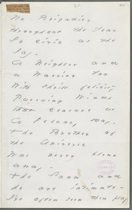 Emily Dickinson, Amherst, Mass., autograph manuscript poem: No brigadier throughout the year, 1883