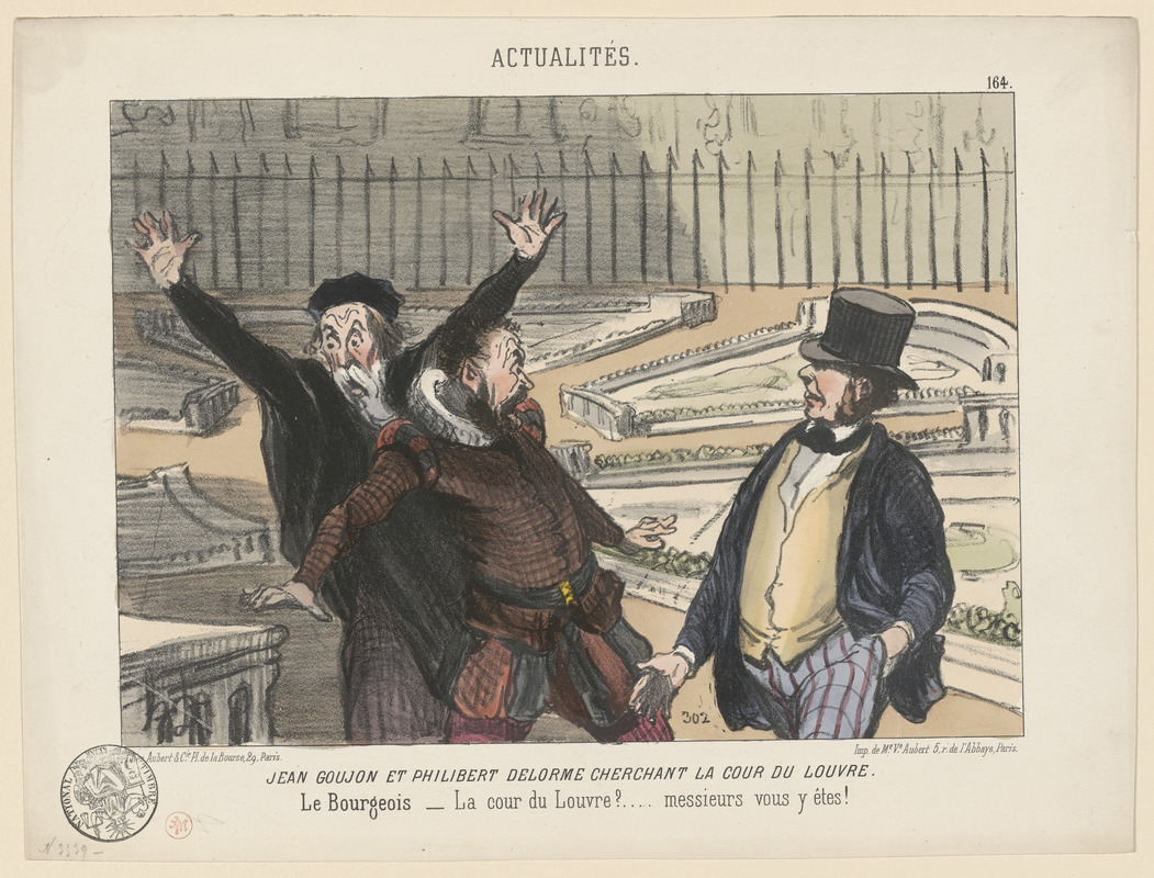 Jean Goujon et Philibert Delorme cherchant la cour du Louvre