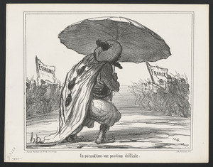 Un parasol dans une position difficile