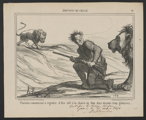 Parisien commençant à regretter...la chasse au lion...