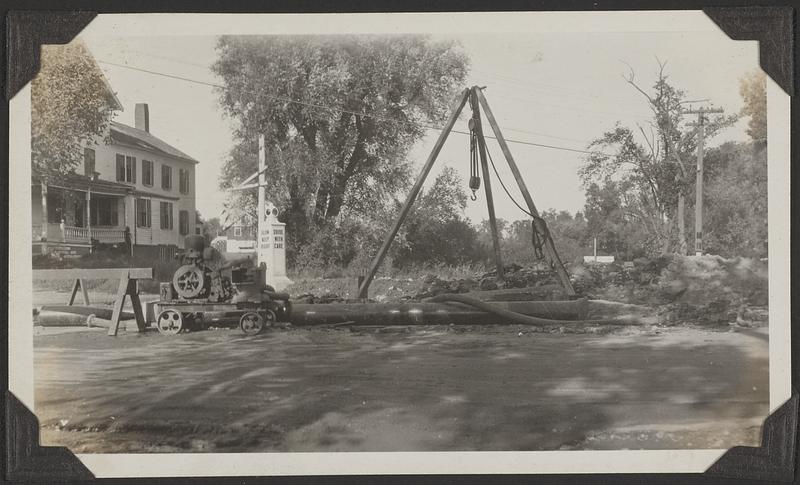 Laying pipe across the State Road