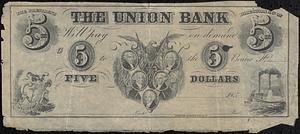 Bank Note, the Union Bank, for $5