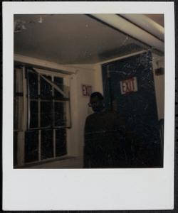 Man in front of exit