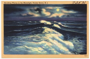 Breaking waves in the moonlight, Ocean Grove, N. J.