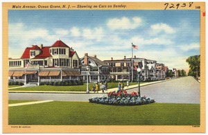 Main Avenue, Ocean Grove, N. J. -- showing no cars on Sunday