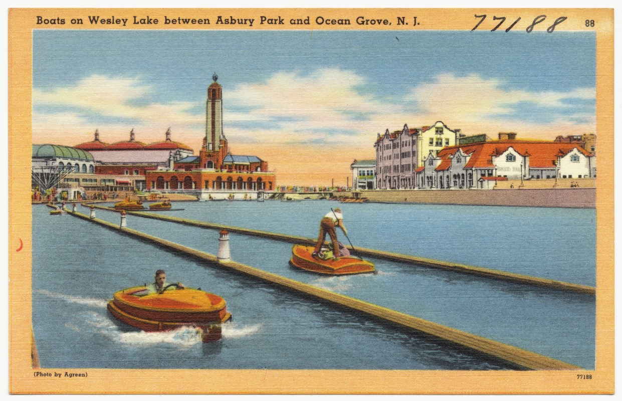 Boats on Wesley Lake between Asbury Park and Ocean Grove, N. J.