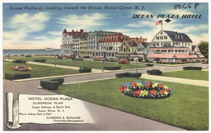 Hotel Ocean Plaza, Ocean Pathway, looking forward toward the ocean, Ocean Grove, N. J.